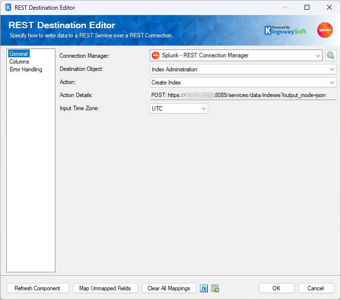 Splunk Rest Destination